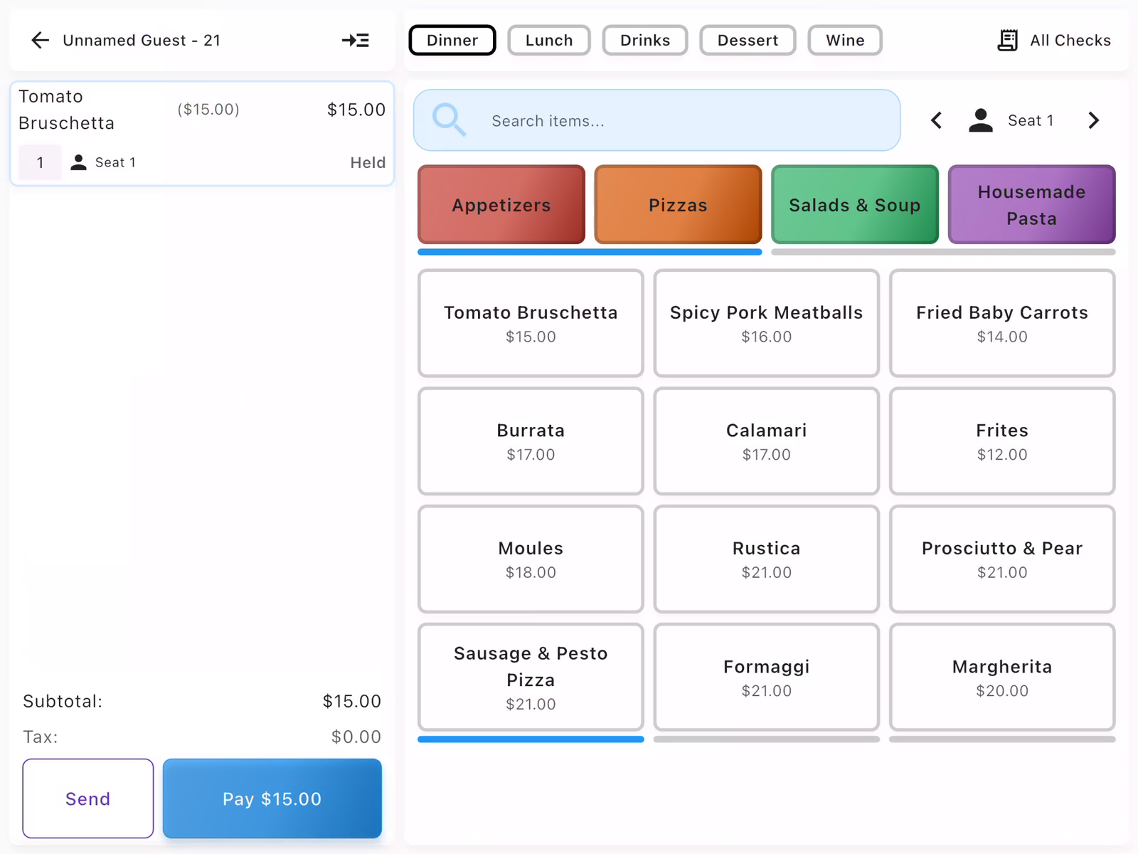 Table Assigned to Check