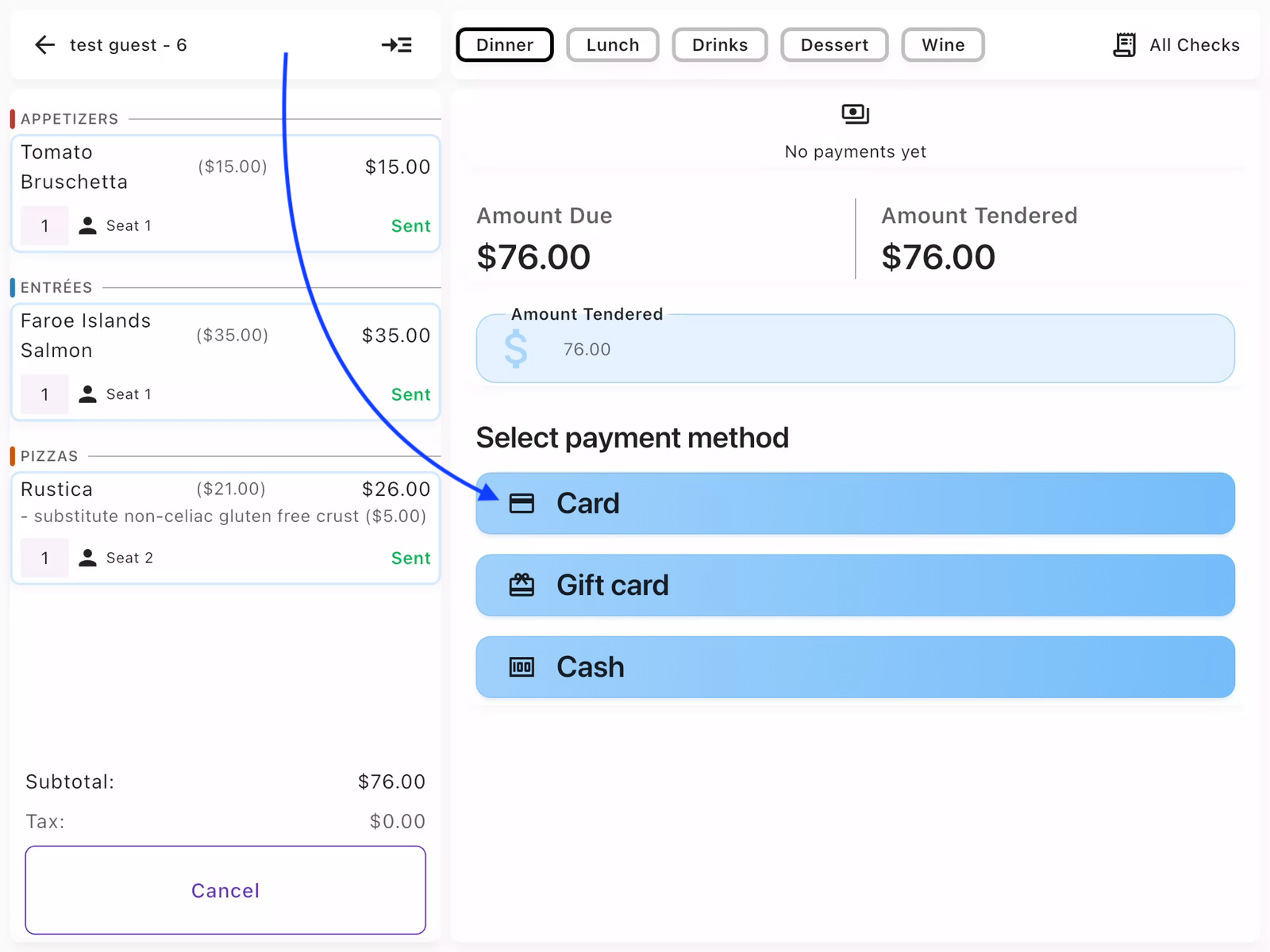 Select Card Payment Method