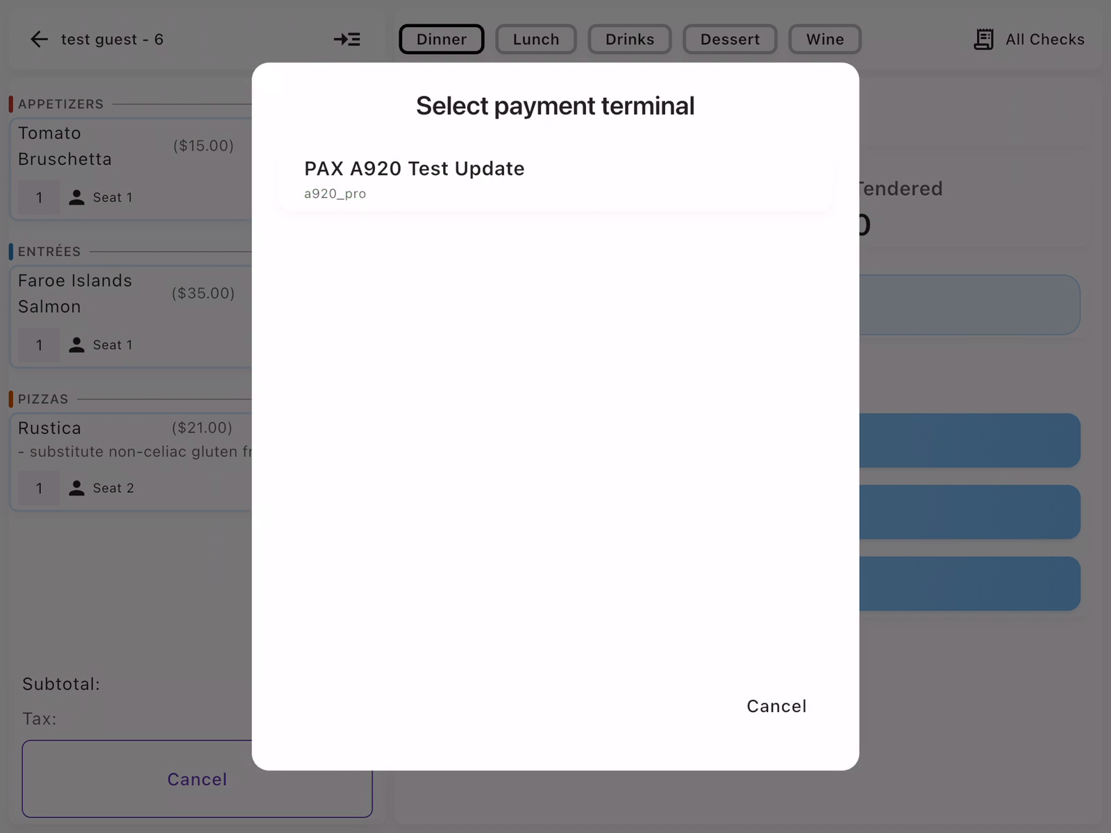 Select Payment Terminal