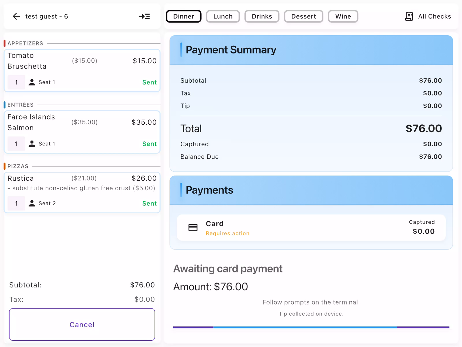 Awaiting Card Payment